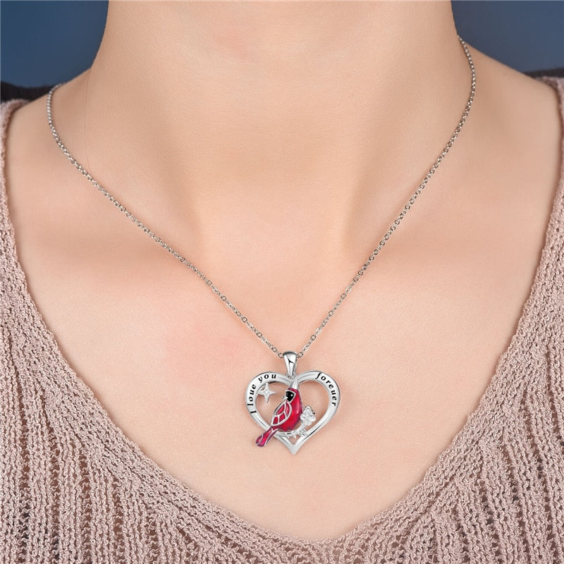Seiyang Cardinals Necklace Round Crystal St Louis Cardinals Baseball Fan  Gift When Cardinals Appear Angels are Near Sterling Silver Birthday Jewelry