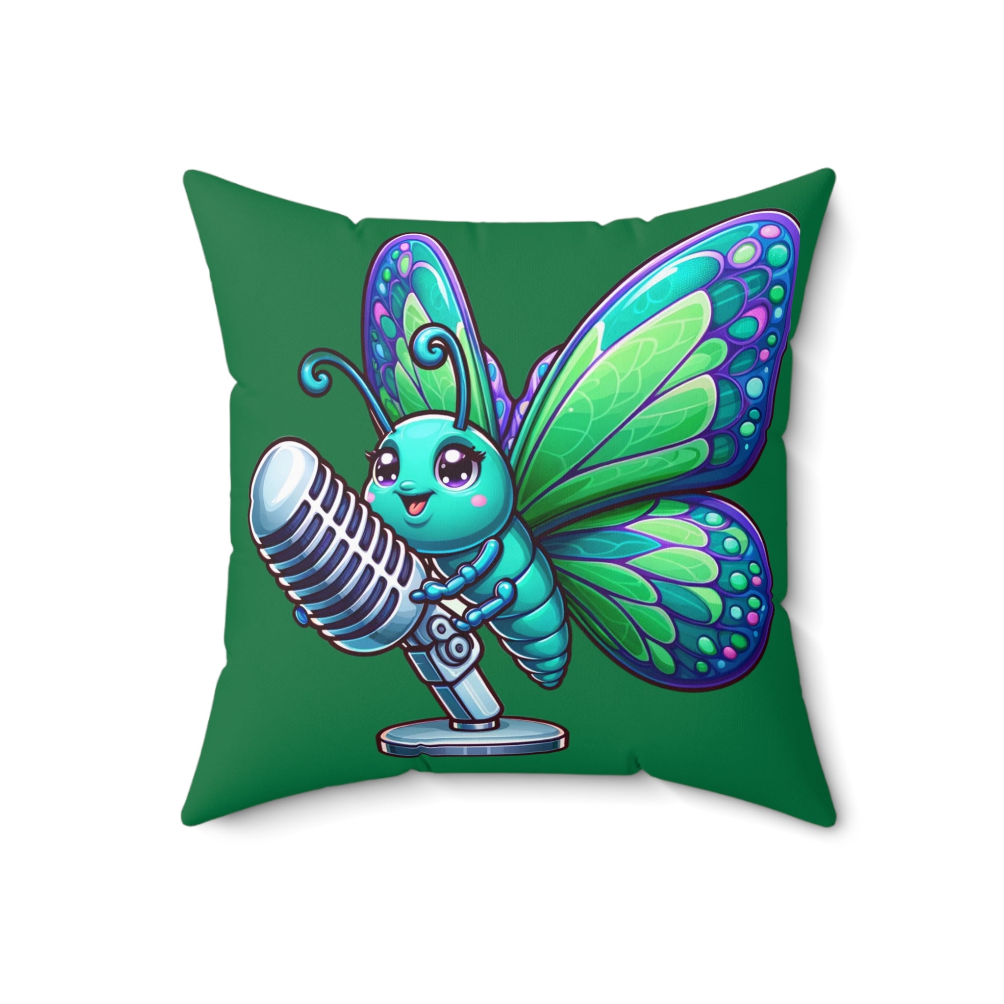 Spun Polyester Square Pillow-Fairy, Heart, Butterfly