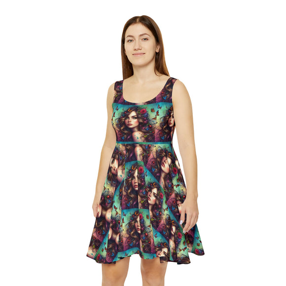 Women's Skater Dress (AOP)-Ethereal Butterfly Woman