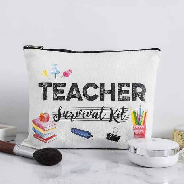 Teacher/ Student travel Makeup Bag Pencil Pouch