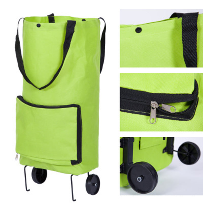 Large Capacity Folding Shopping Bag with Wheels