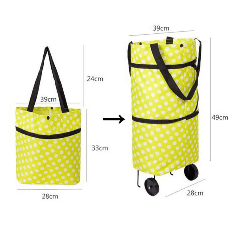 Large Capacity Folding Shopping Bag with Wheels