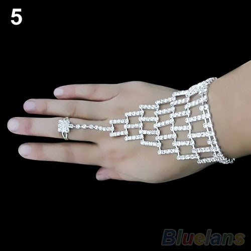 Adjustable Crystal Rhinestone Slave Bracelet