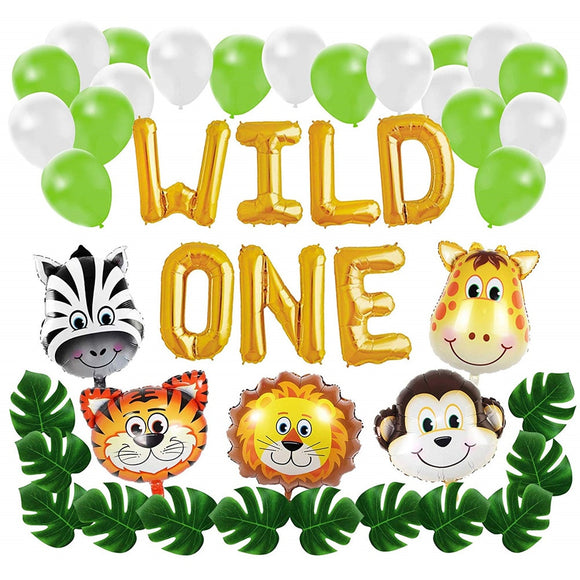 28PCS Wild One Safari Birthday Party Decorations