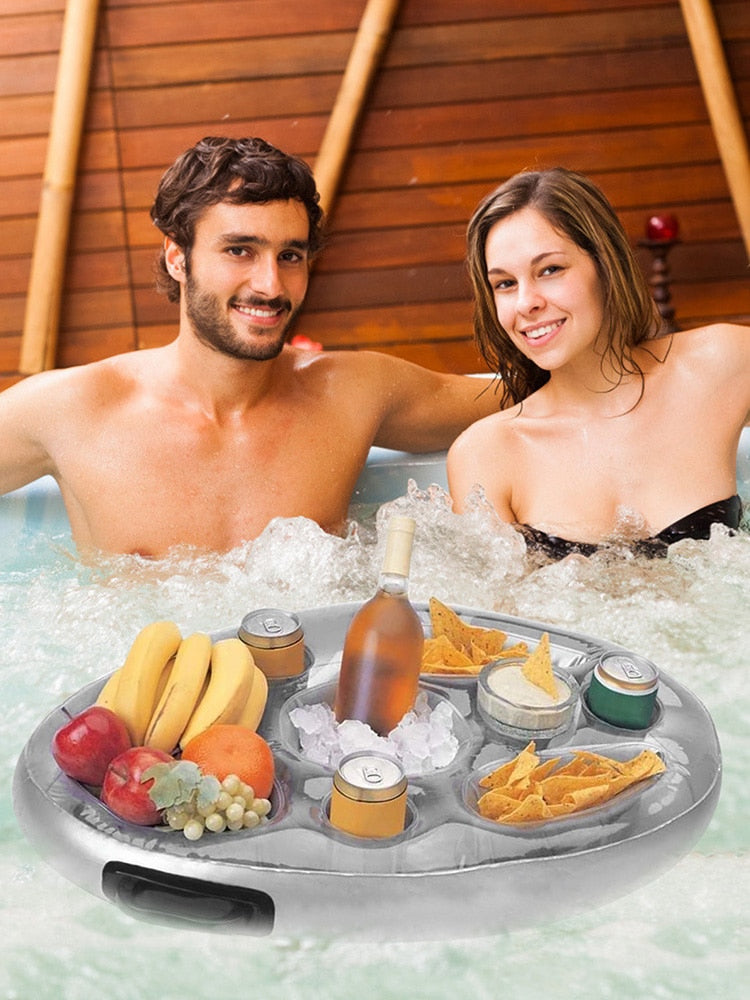 Inflatable Food and Drink Pool Float
