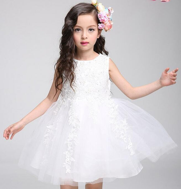 Exquisite White Tulle Lace Dres For Special Occasions