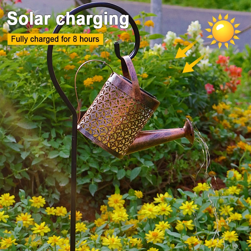 Garden Solar Watering Can Ornament