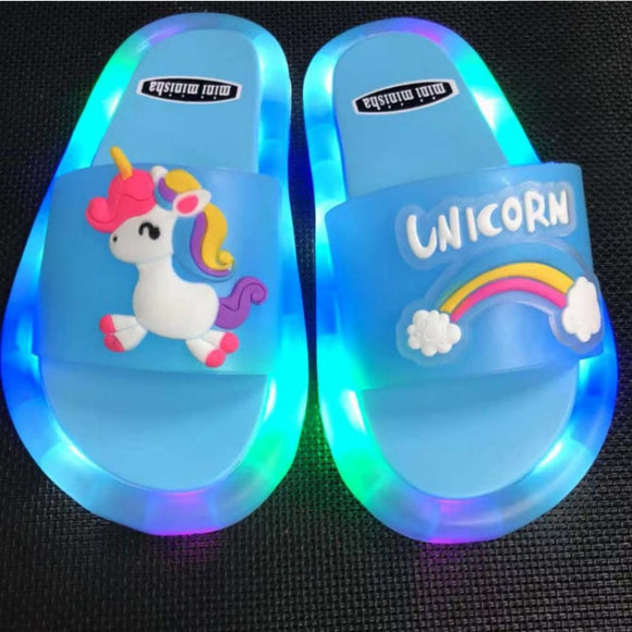 Light Up Kids Unicorn Slippers