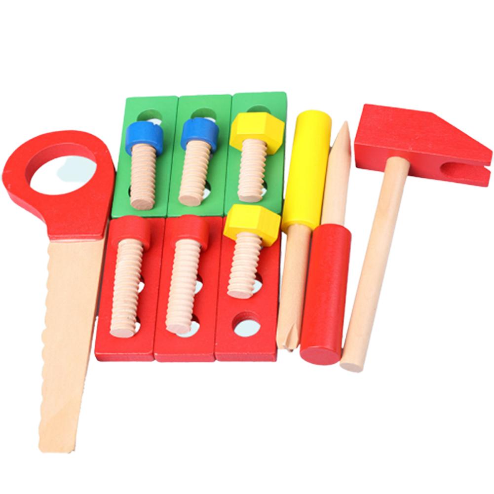 Kids Construction Set with Wooden Toolbox