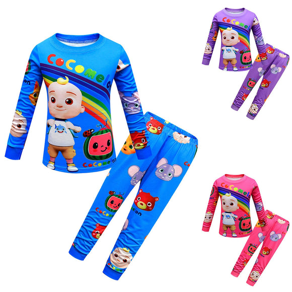 2pcs/ Cocomelon Unisex Kids Sleepwear
