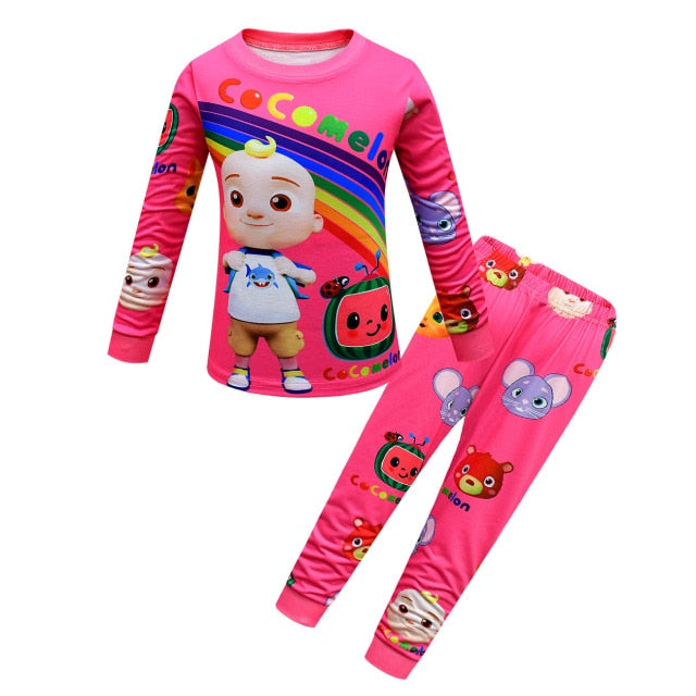 2pcs/ Cocomelon Unisex Kids Sleepwear